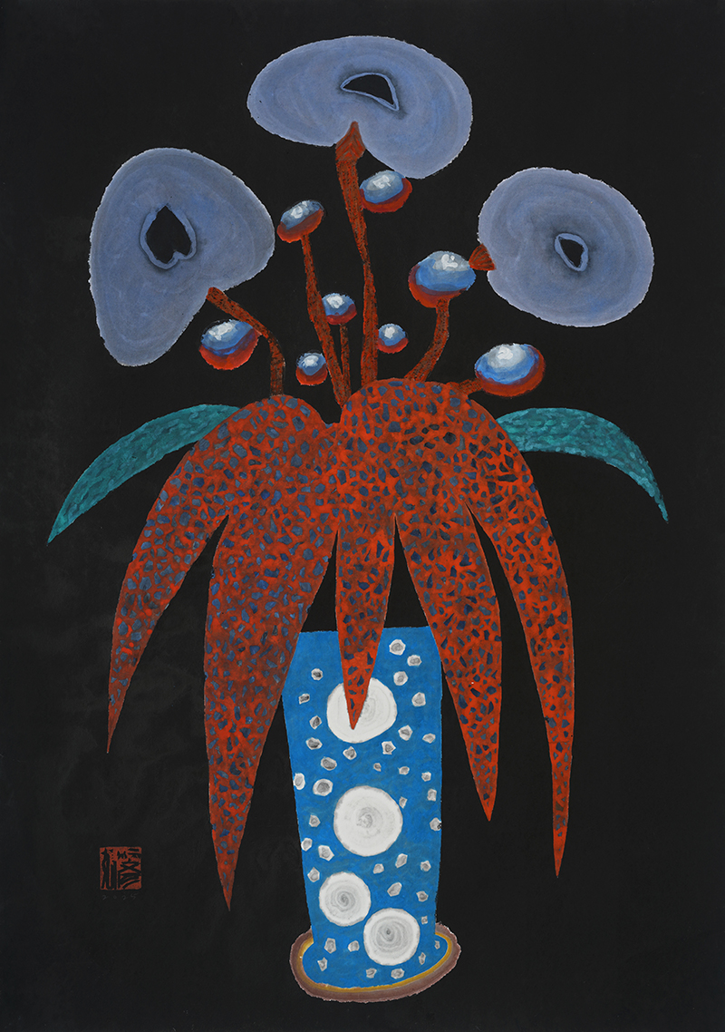 Jang Byeong Eun · Eastbrush · 张炳彥 · black_flower_063 · mixed_media_on_paper · 1189mm_x_841mm · 2025